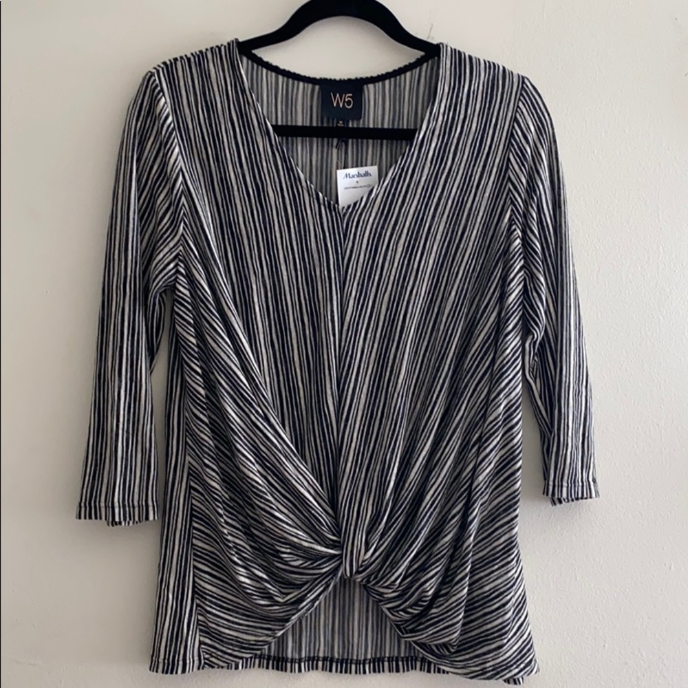 Light weight black and white stripe top